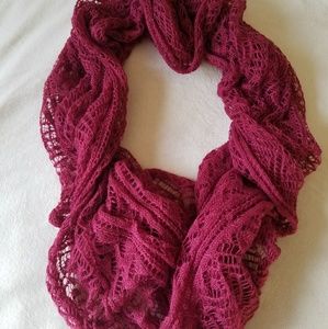 Lace maroon infinity scarf